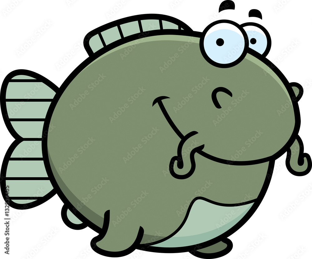 Fototapeta premium Cartoon Catfish Smiling
