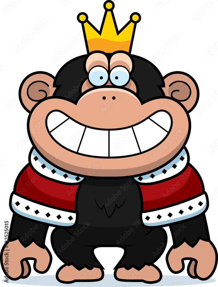 Naklejka premium Cartoon Chimp King