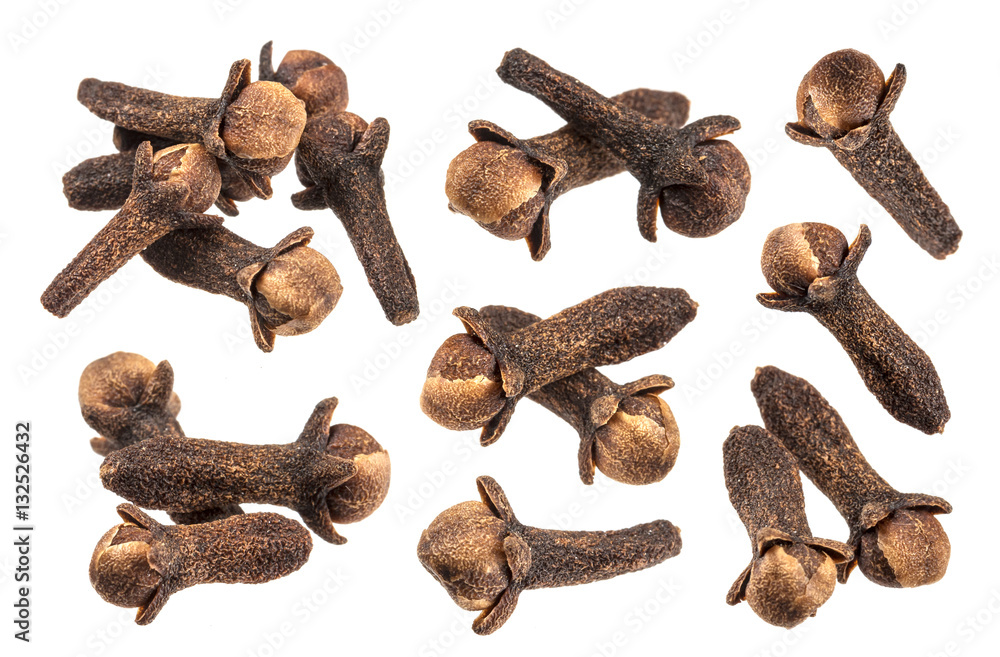 Spice cloves isolated on white background Spice cloves isolated on white background