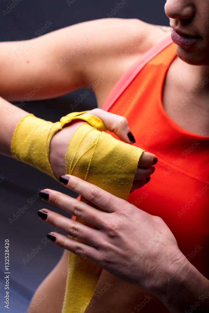 woman preparing for martial arts