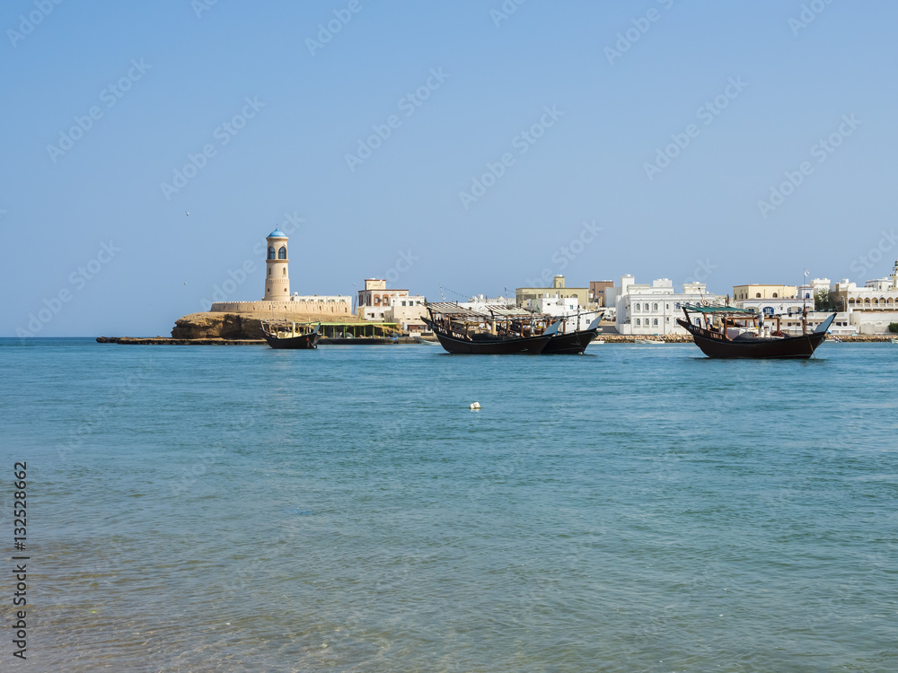 Ort für traditionelle Bootsbauer von arabischen Dau's,  Hafenstadt Sur, Ad Daffah, Sultanat Oman, Arabien