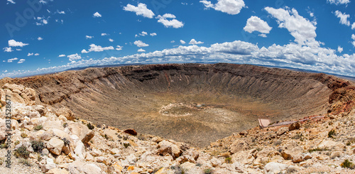 Tablou canvas Meteor Crater panoramic view, in Winslow, Arizona, USA