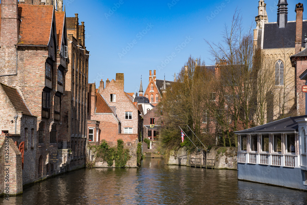 Unesco world heritage village with canal , Brugge 