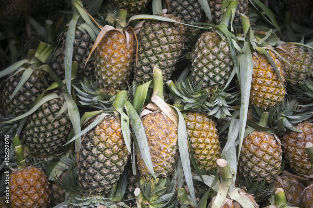 THAILAND ISAN NONG KHAI MARKET PINEAPLE