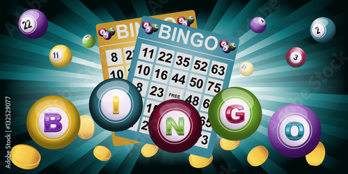 Bingo tickets and ball 