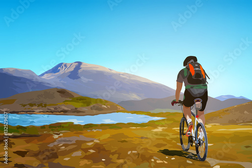 Cyclist traveling