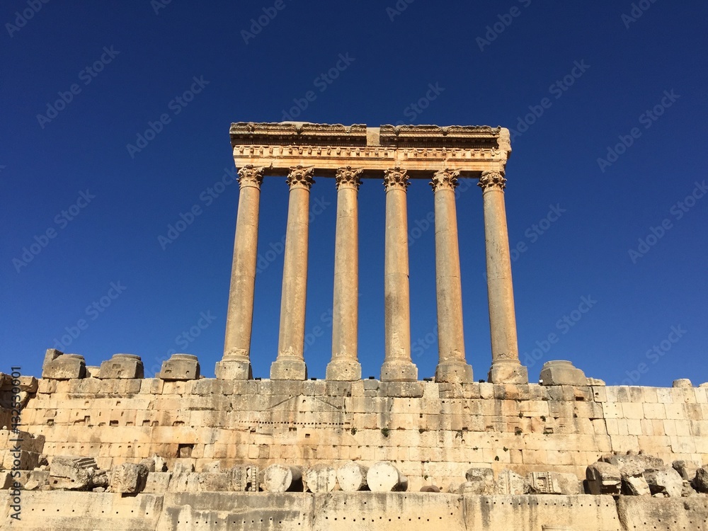 Baalbek (UNESCO World Heritage Site), the remaining columns of the Temple of Jupiter.