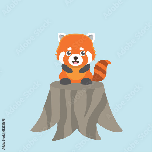 Fototapeta Naklejka Na Ścianę i Meble -  Vector illustration of red panda cartoon style.