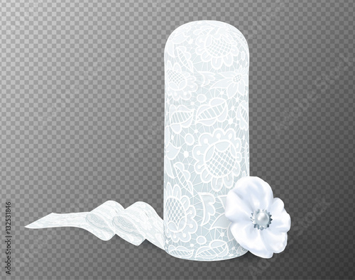 Foto White Breton lace cup of Bigouden region isolated on white background