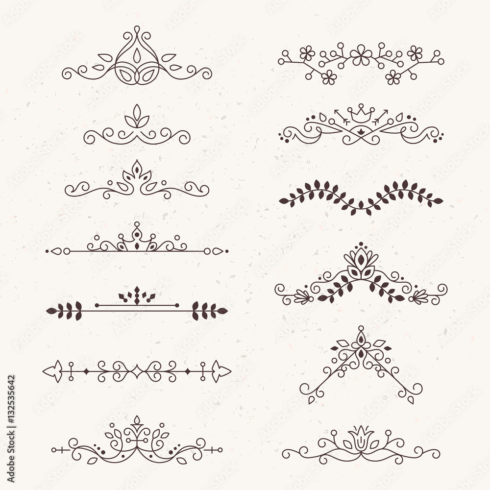 Obraz premium Set of calligraphic design elements