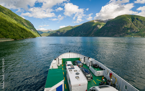 Fototapeta Norwegian ferry with cars