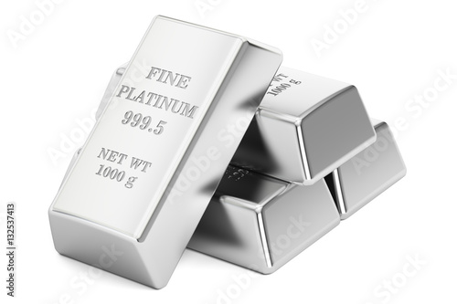 platinum bars, 3D rendering photo