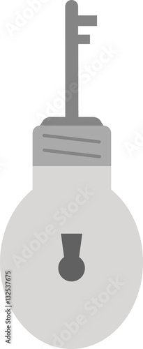 Light bulb with keyhole and key