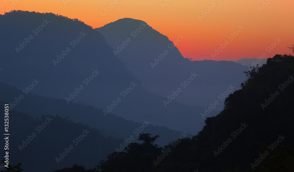 Mountain view in Laos, from Nong Khiaw village viewpoint Mountain view in Laos, from Nong Khiaw village viewpoint