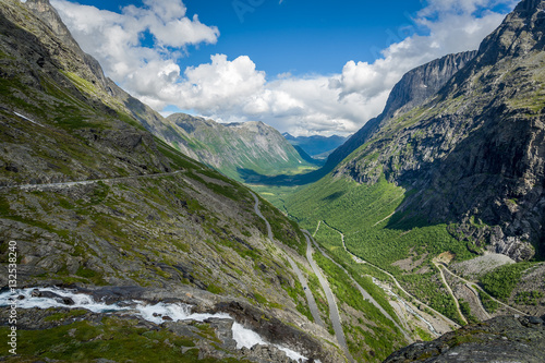 Trollstigen road landscape, Norway.