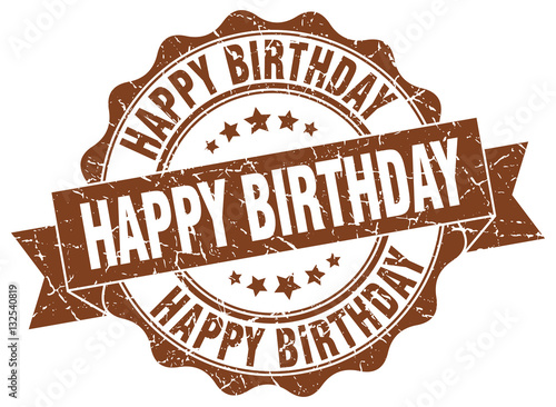Canvas Print happy birthday stamp. sign. seal