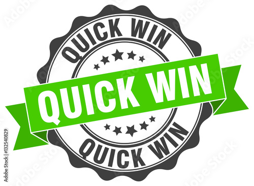 quick win stamp. sign. seal
