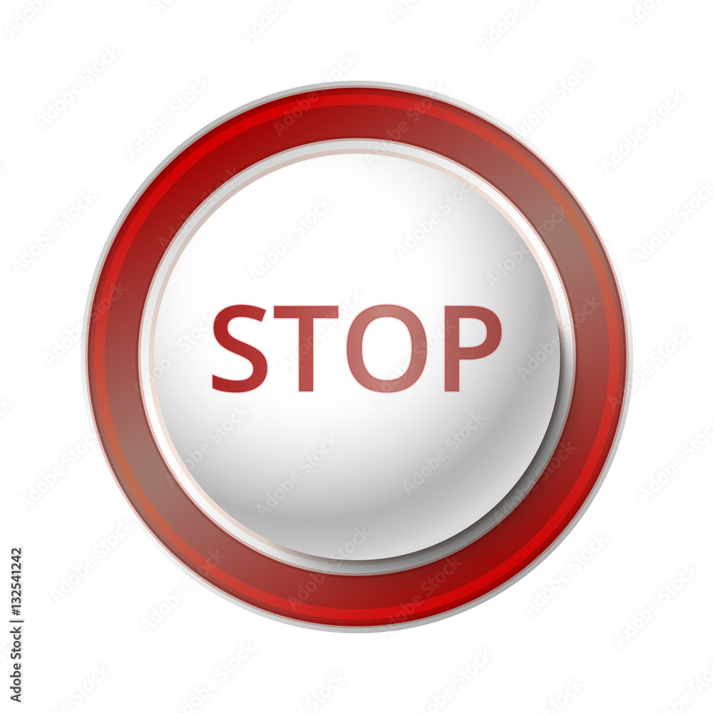 Stop Button.Vector Illustration of a red Stop Button. Stop Button.Vector Illustration of a red Stop Button.