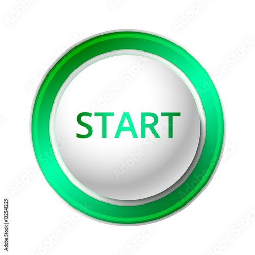 Start Button. Vector Illustration of a green Start Button. 