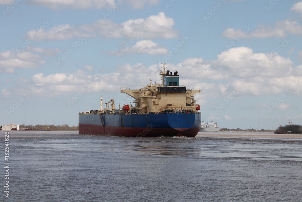 Ship on Mississippi river