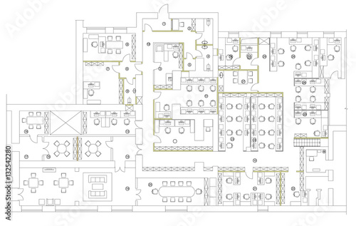 Standard office furniture symbols set