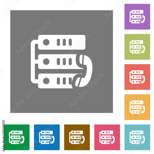 VoIP call square flat icons