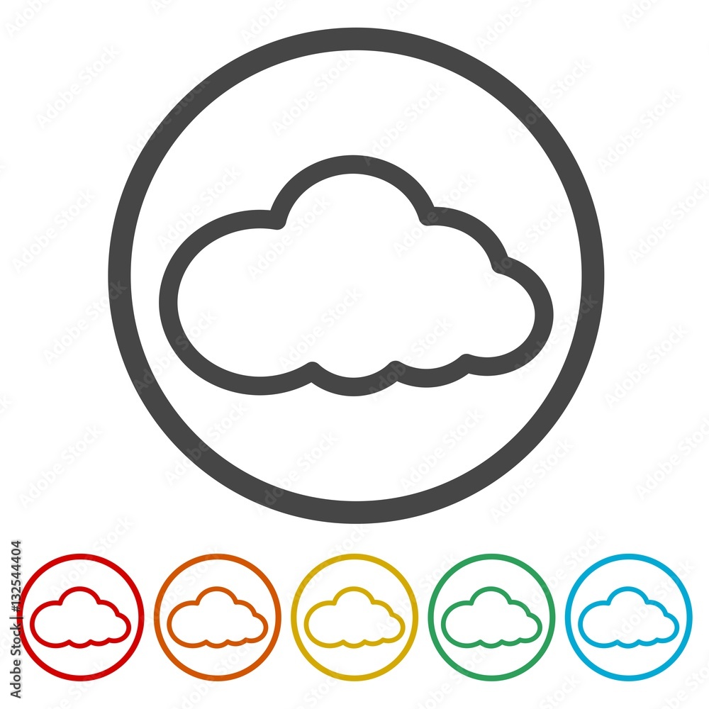 Cloud icon, vector illustration, Flat design style Cloud icon, vector illustration, Flat design style