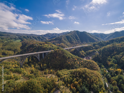 Italian highway, aerial view