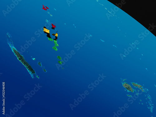 Fototapeta Naklejka Na Ścianę i Meble -  Flag of Vanuatu from space