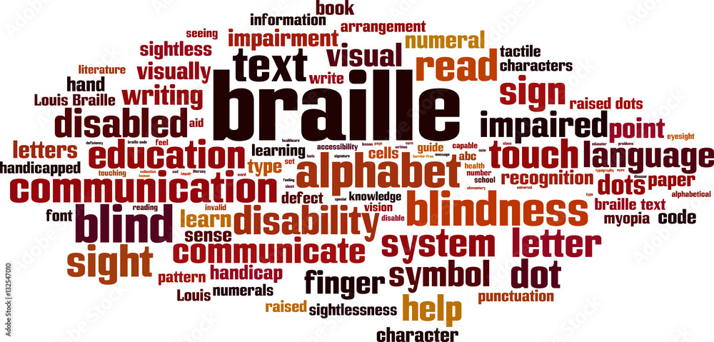 Obraz premium Braille word cloud concept. Vector illustration