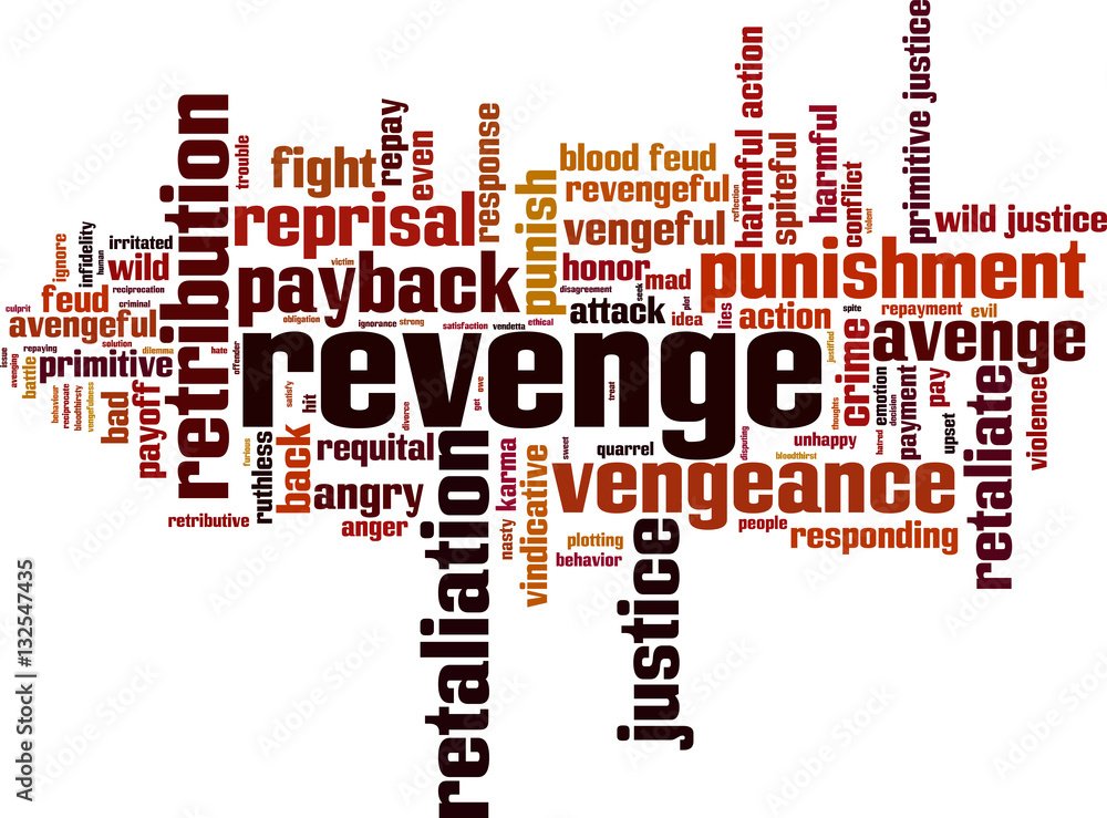 Revenge word cloud concept. Vector illustration