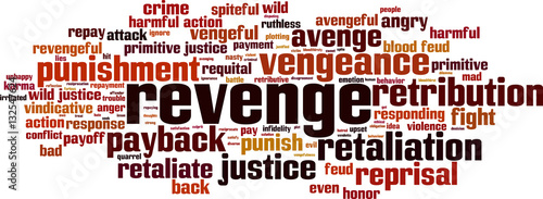 Revenge word cloud concept. Vector illustration