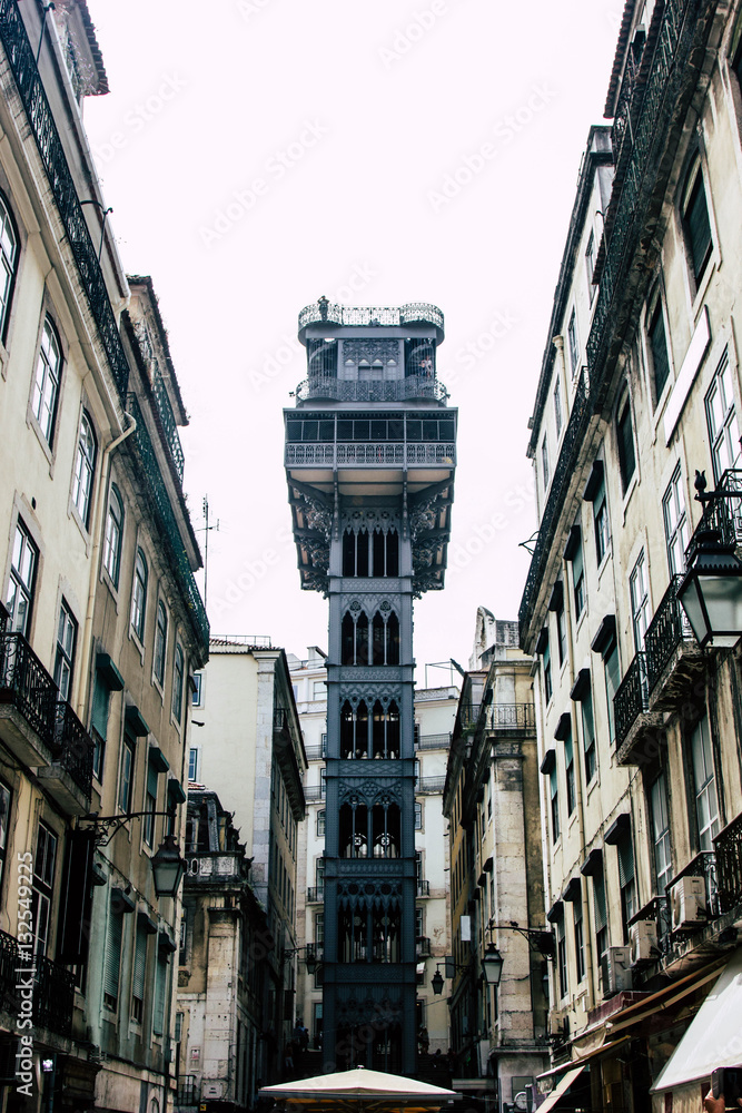Elevador de Santa Justa in the centre of Lisbon, Portugal