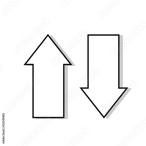 Up and down arrows with shadow icon.