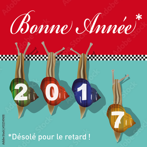 2017 - Carte de vœux - humoristique - Retard