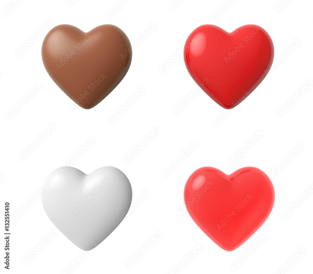 3D heart,isolated on white background 3D heart,isolated on white background