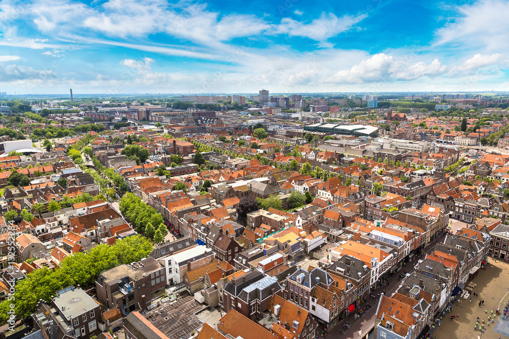 Obraz premium Panoramic view of Delft
