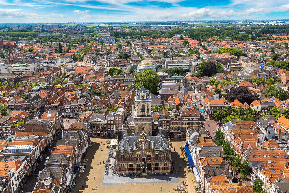 Panoramic view of Delft