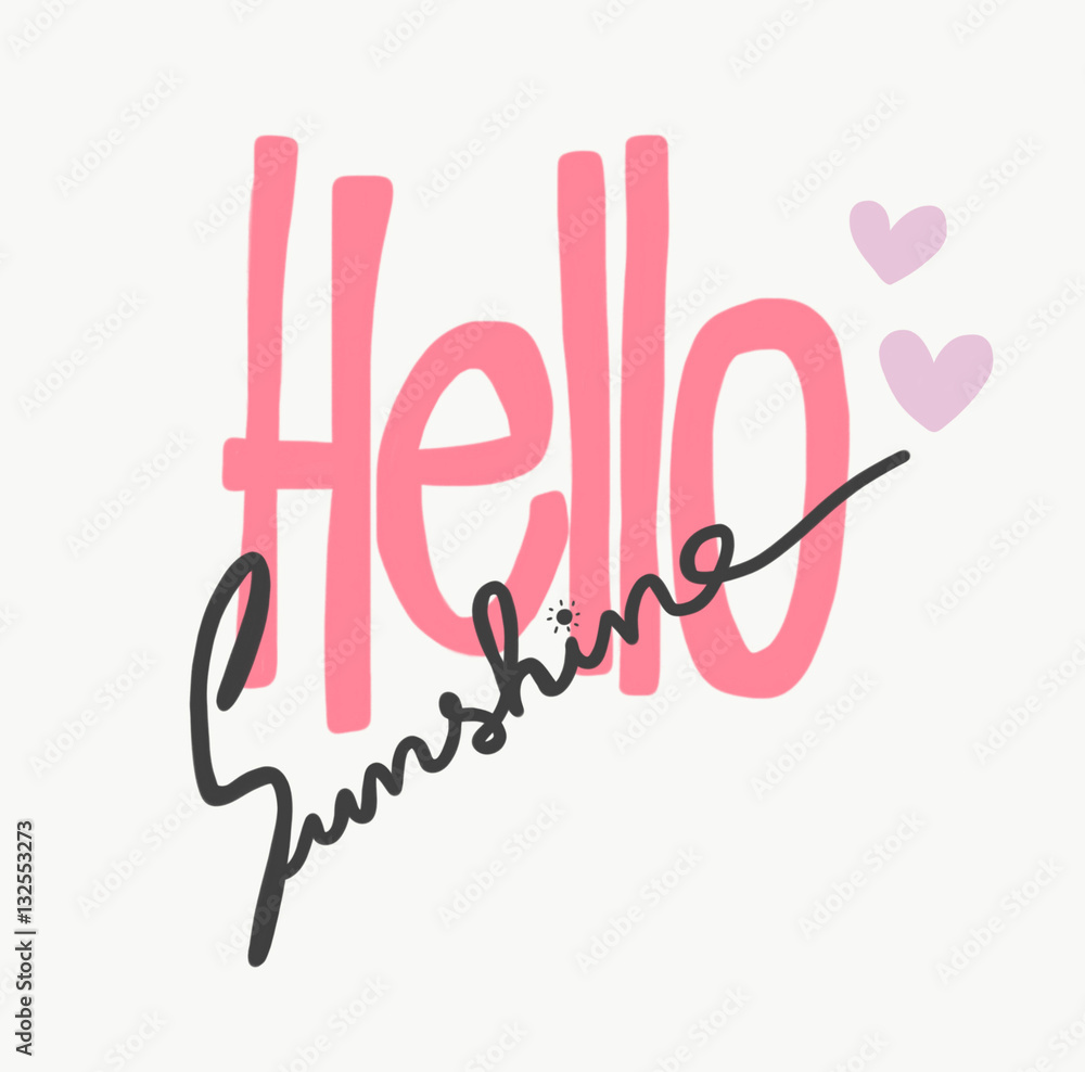 Hello sunshine word illustration Hello sunshine word illustration
