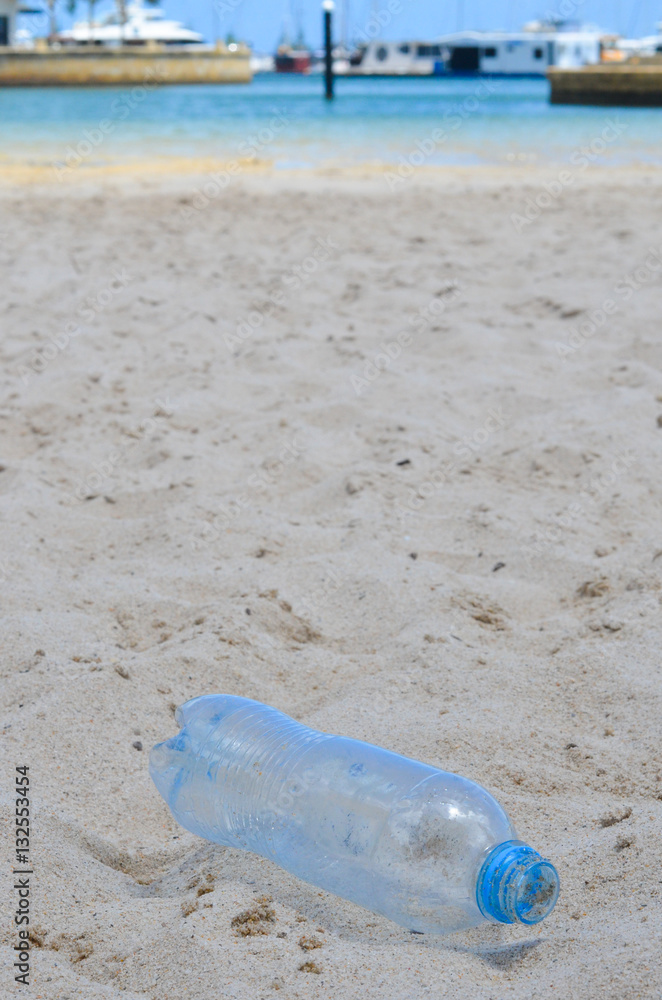 Plastic waste disposed near water Plastic waste disposed near water