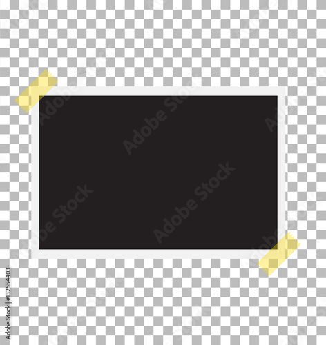 photo frame on sticky tape. Template photo design.