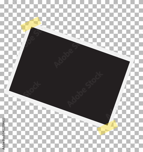 photo frame on sticky tape. Template photo design.