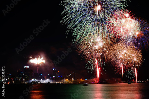 Fireworks over Auckland City New Zealand