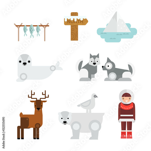 Wild north arctic people vector.