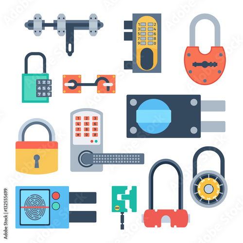 Lock icons set vector.