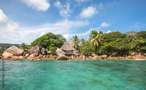 Beach view on an island in Seychelles.
