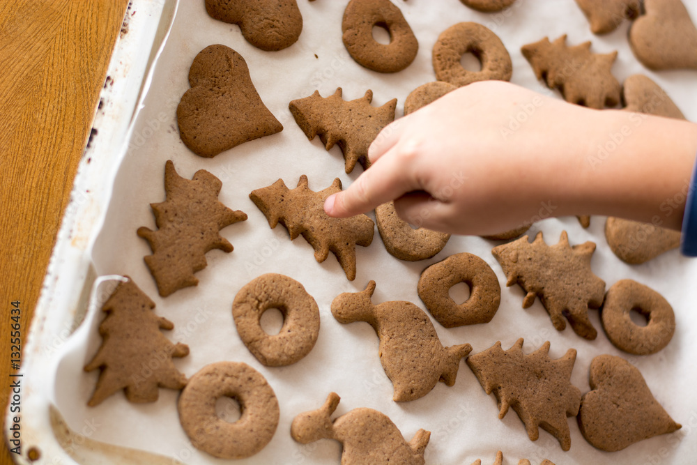 Preparing easter gingerbread cookies.