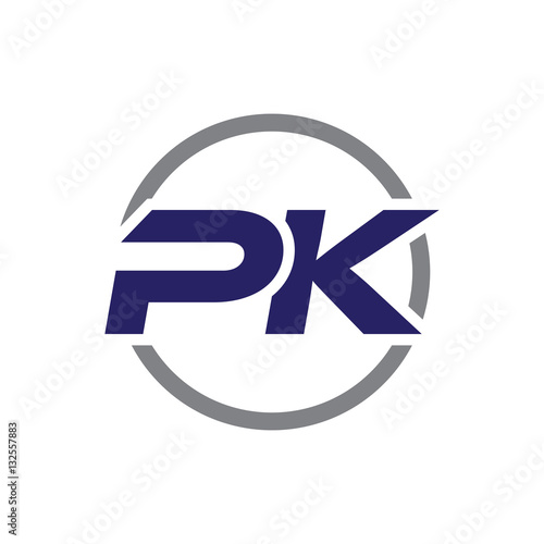 initial letter logo with circle blue color