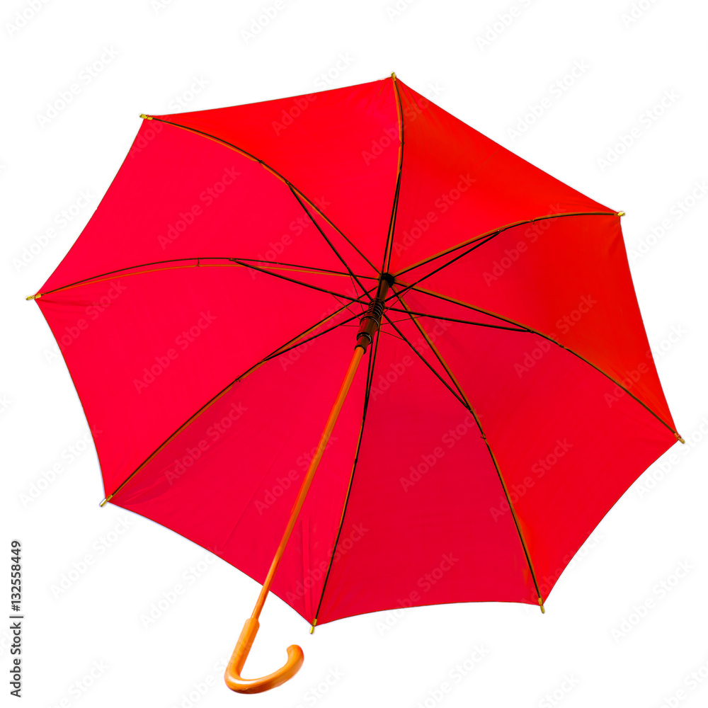 parapluie rouge sur fond blanc 