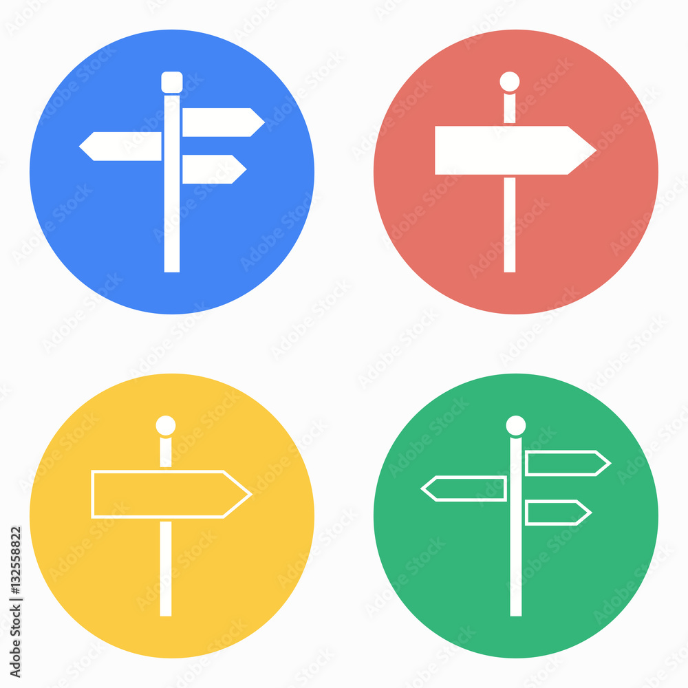 Fototapeta premium Signpost icon set.